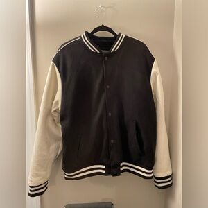 Classic Black and White Varsity Jacket